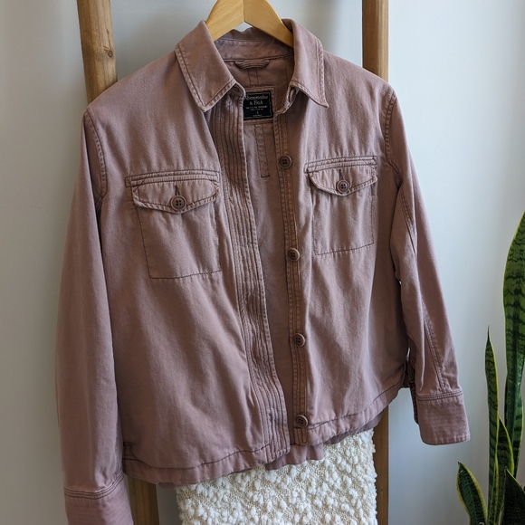 A&F Swing Twill Shirt Jacket - Picture 5 of 10